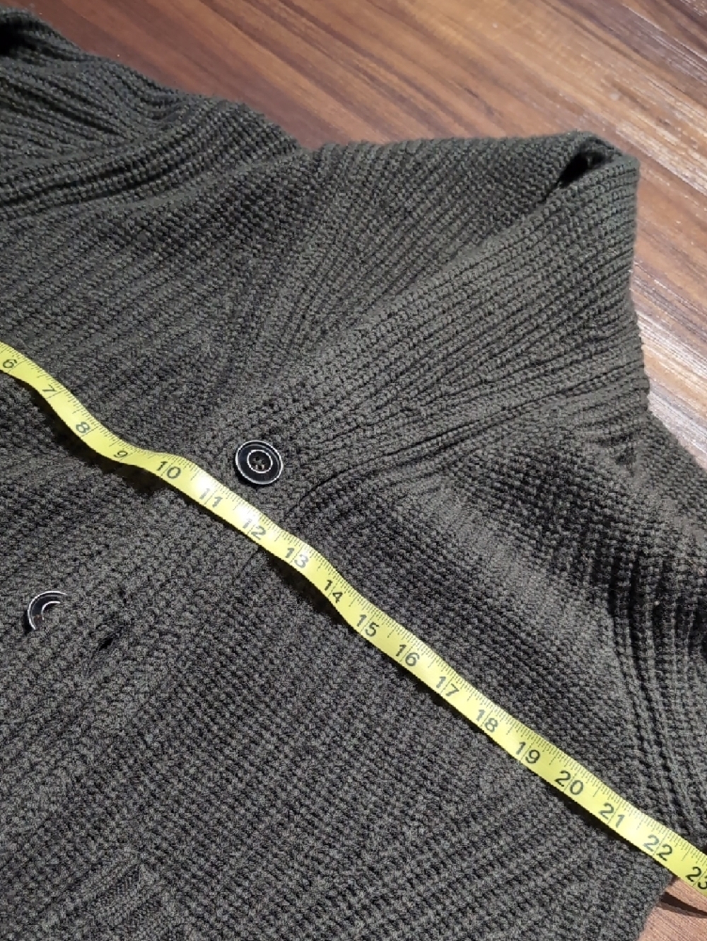 Buck Mason Herdsman Olive Ribbed Knit Cardigan Large - Picture 6 of 8